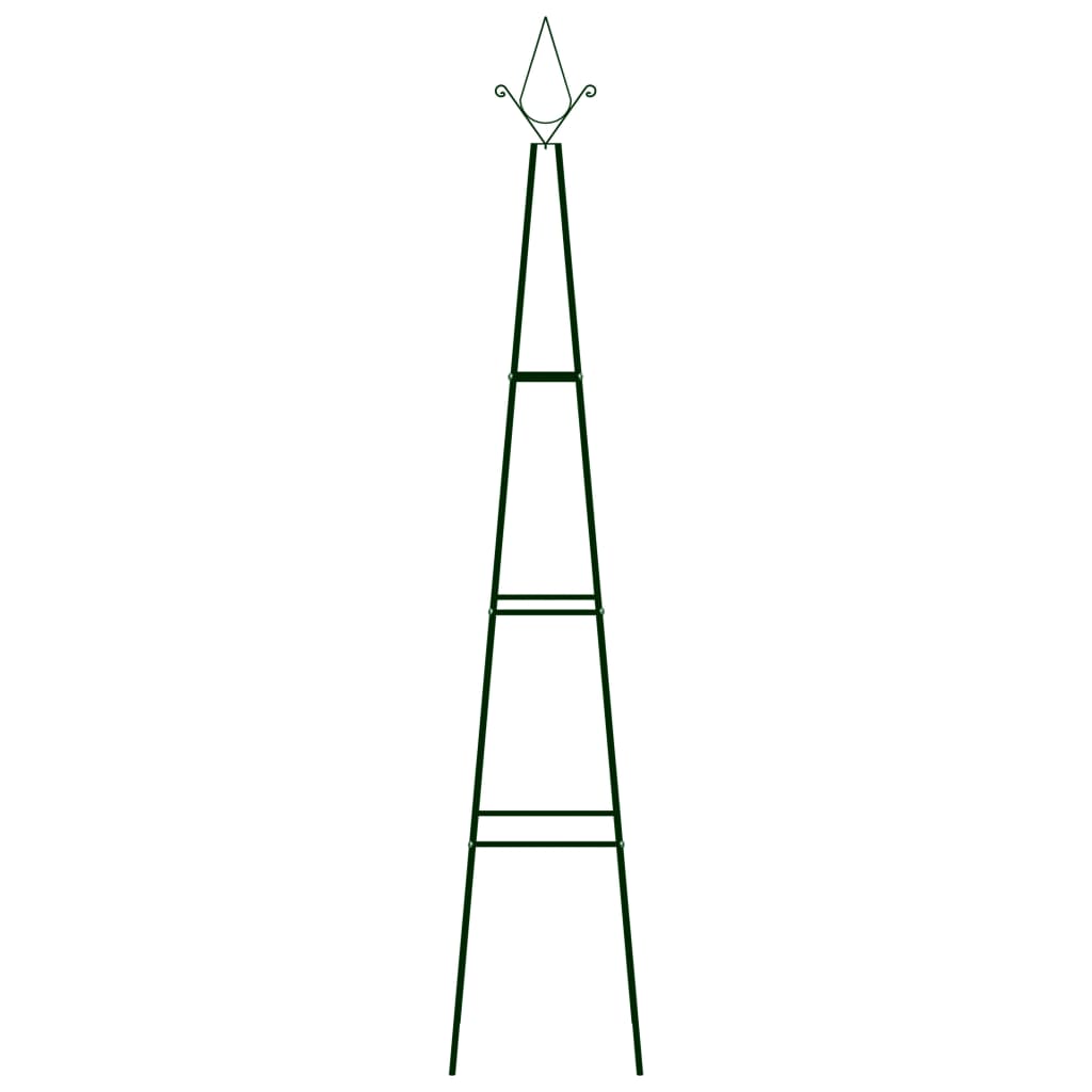 Supporti per Piante 2 pz Verde Scuro 35x35x195 cm in Ferro