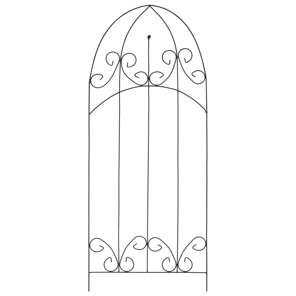 Supporti da Giardino per Piante 3 pz Neri 40x100 cm in Ferro