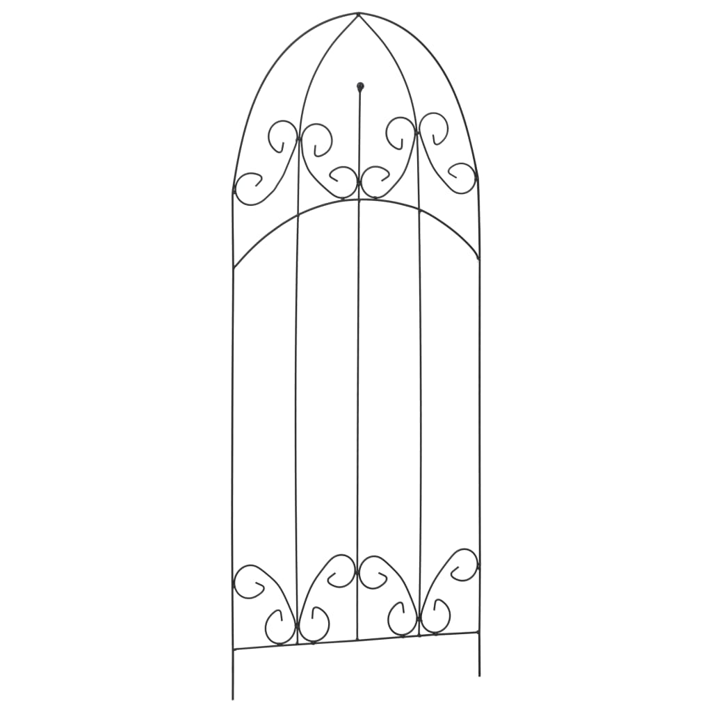 Supporti da Giardino per Piante 3 pz Neri 40x100 cm in Ferro