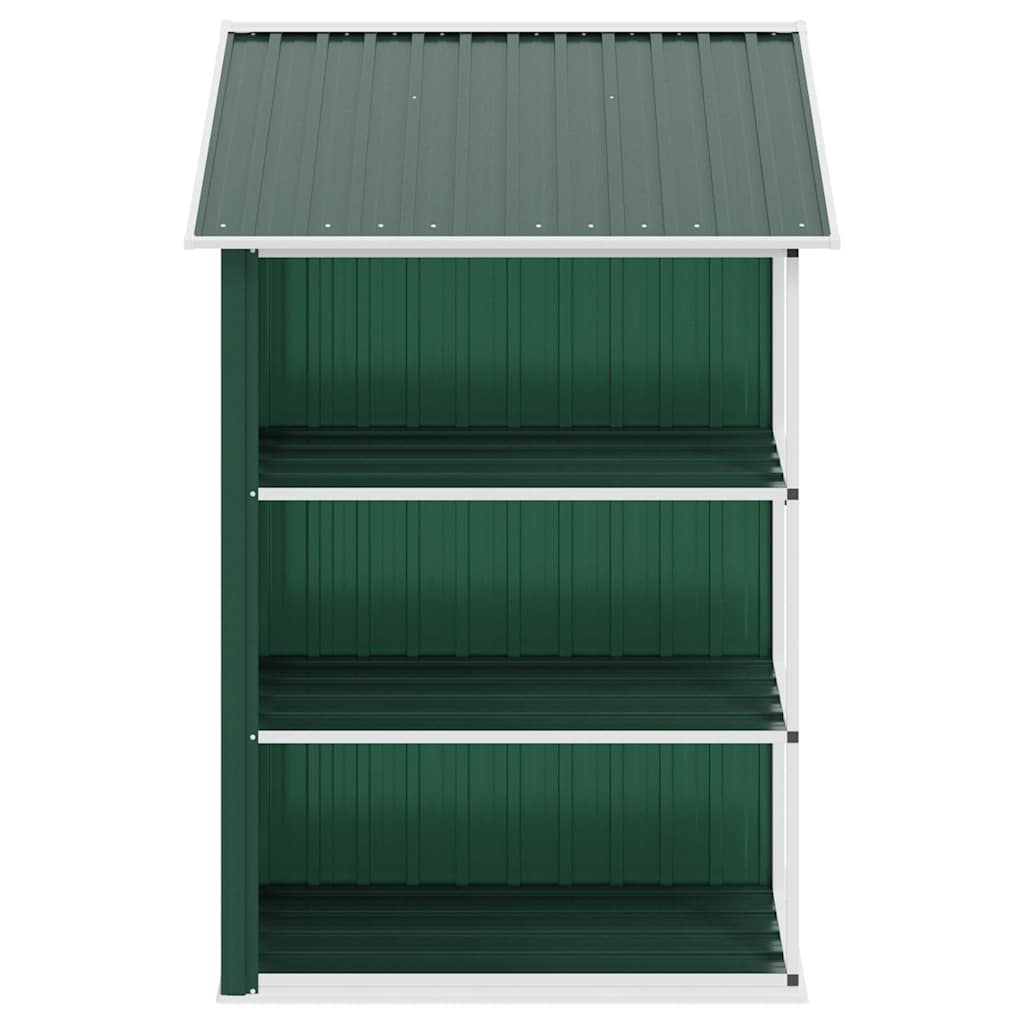 Capanno da Giardino con Scaffali Verde 205x130x183 cm in Ferro