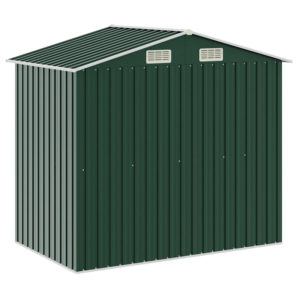 Capanno da Giardino con Scaffali Verde 205x130x183 cm in Ferro
