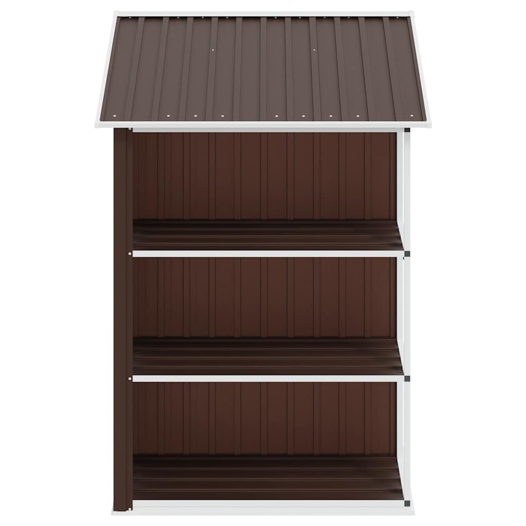 Capanno da Giardino con Scaffali Marrone 205x130x183 cm Ferro