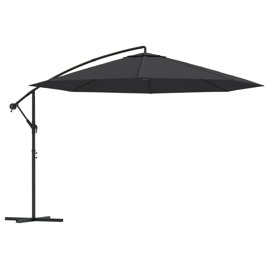 Ombrellone a Sbalzo Palo in Alluminio 350 cm Nero