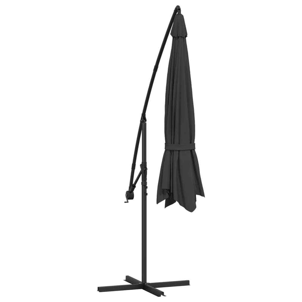 Ombrellone a Sbalzo Palo in Alluminio 350 cm Nero