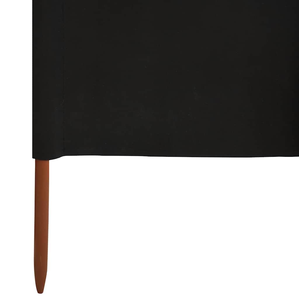 Paravento a 3 Pannelli in Tessuto 400x120 cm Nero