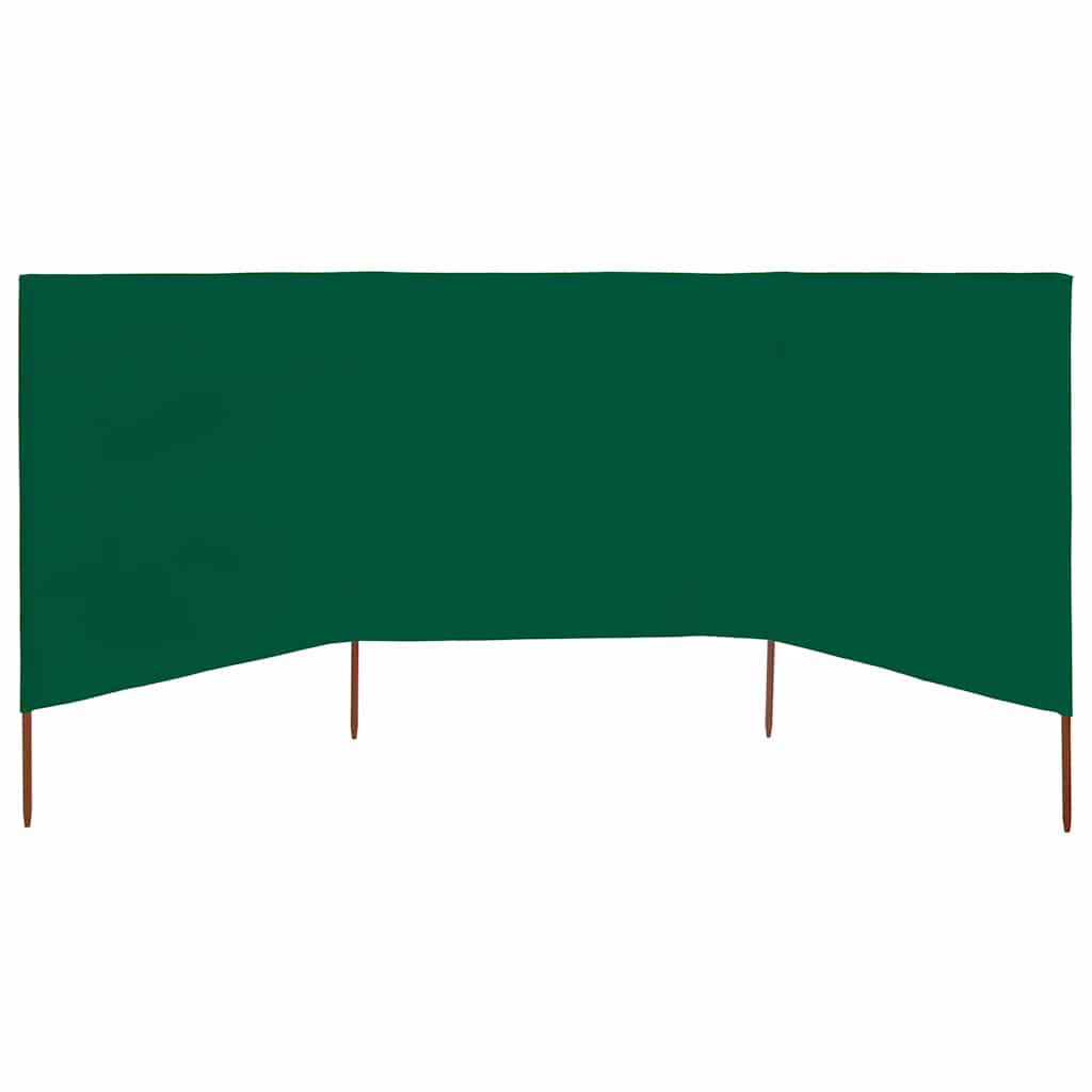 Paravento a 3 Pannelli in Tessuto 400x160 cm Verde
