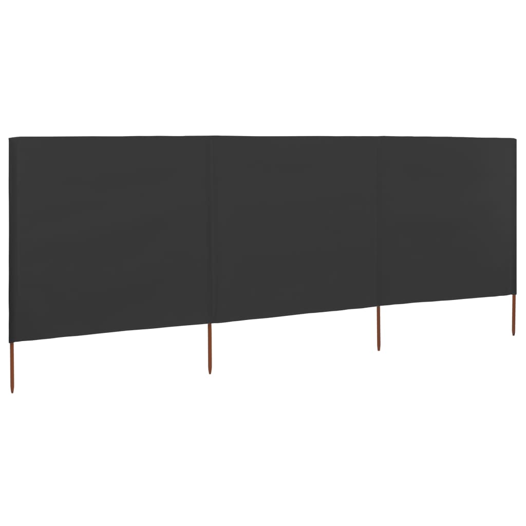 Paravento a 3 Pannelli in Tessuto 400x160 cm Antracite