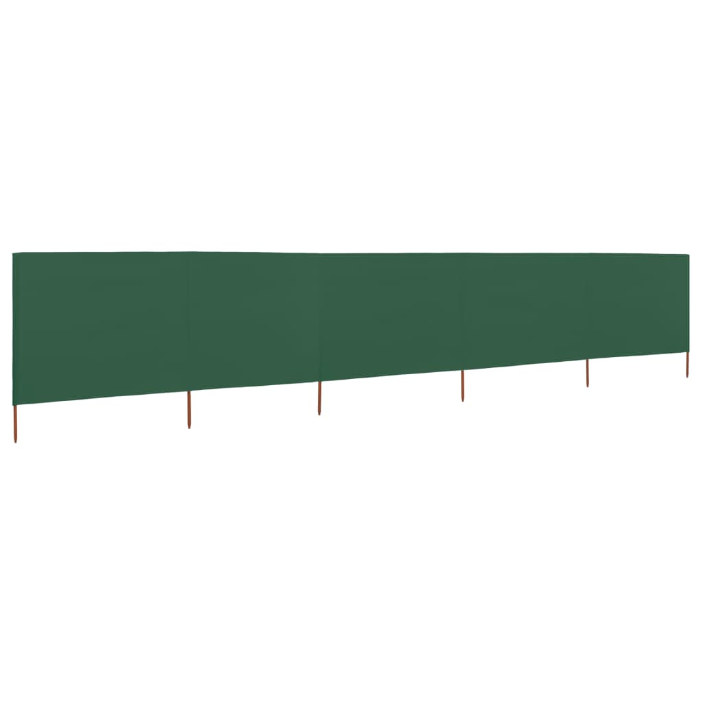 Paravento a 5 Pannelli in Tessuto 600x160 cm Verde