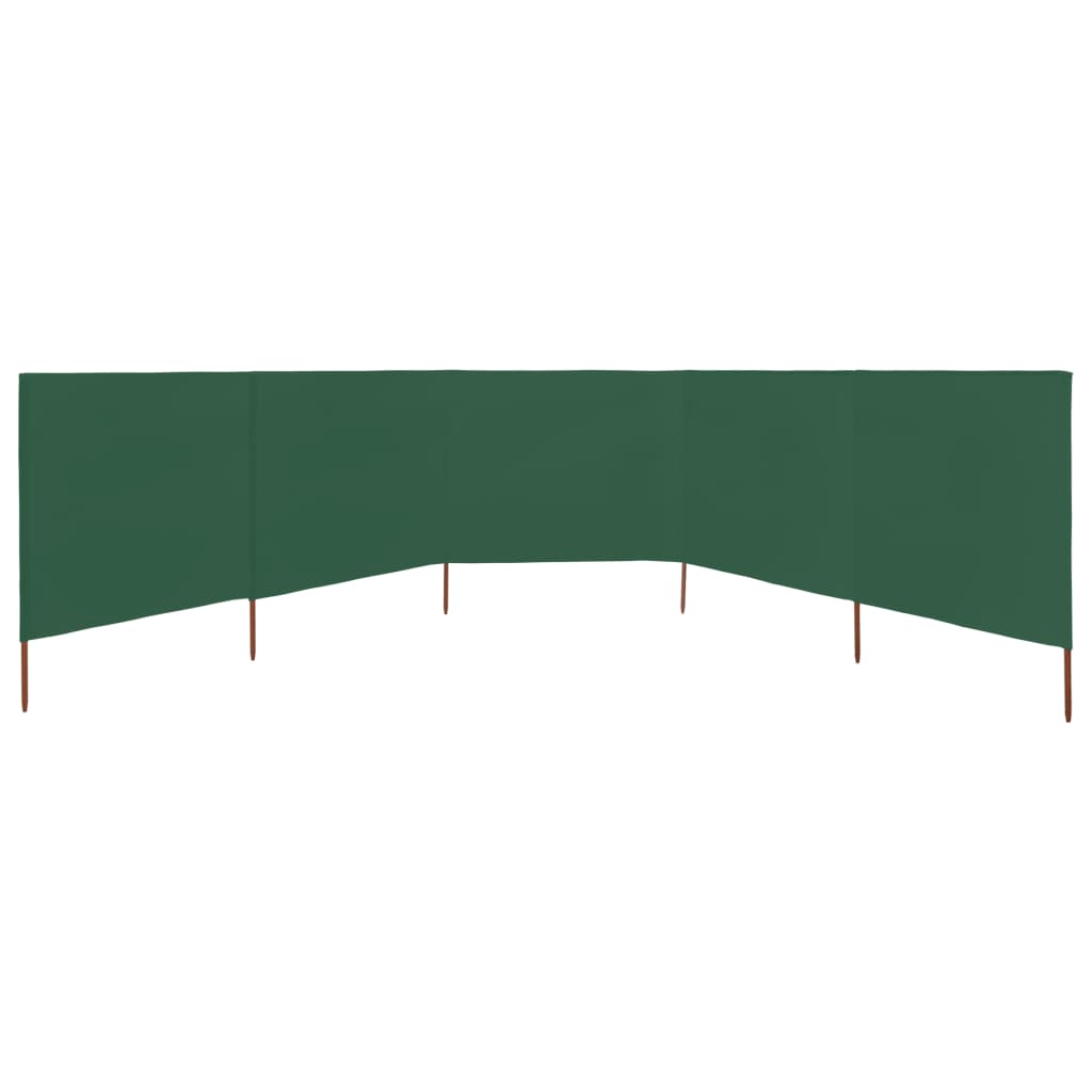 Paravento a 5 Pannelli in Tessuto 600x160 cm Verde