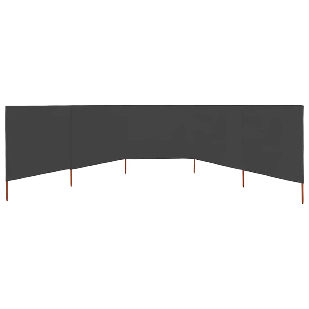 Paravento a 5 Pannelli in Tessuto 600x160 cm Antracite