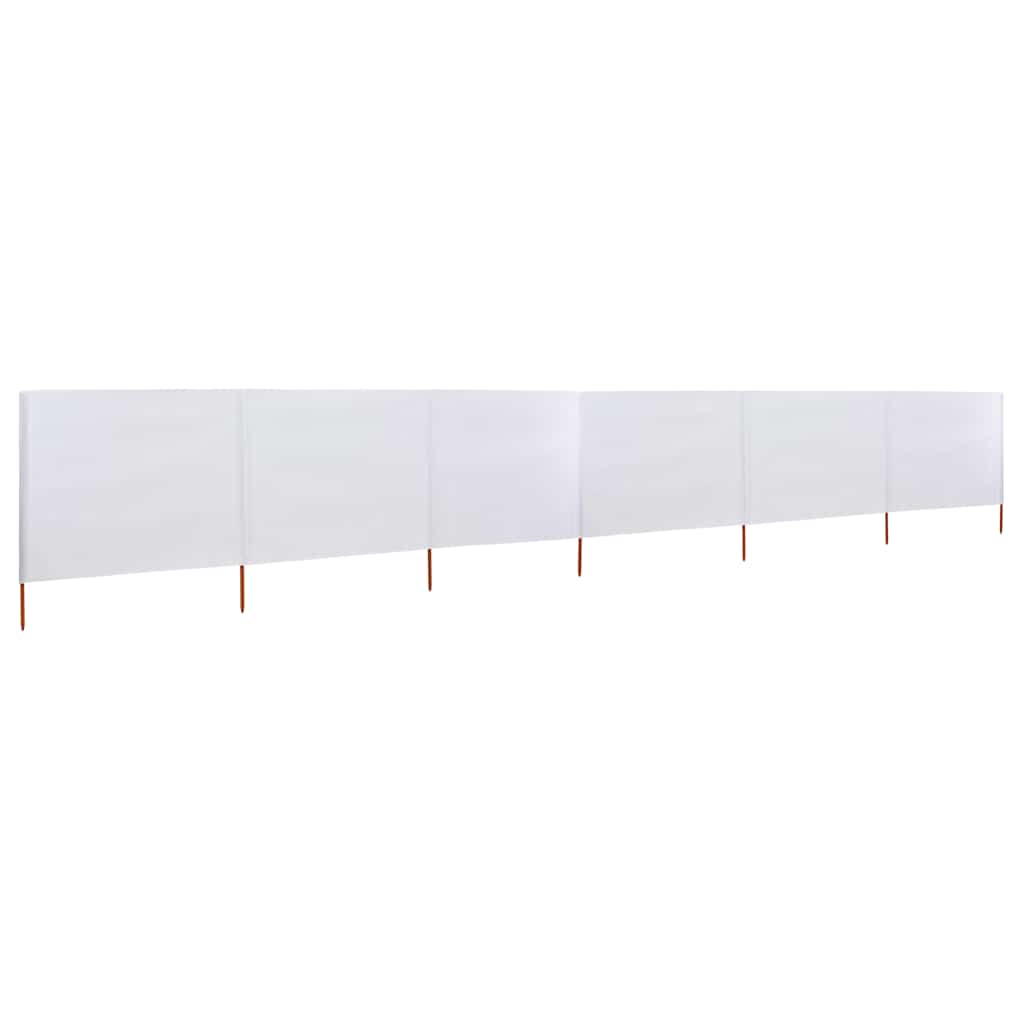 Paravento a 6 Pannelli in Tessuto 800x160 cm Bianco Sabbia