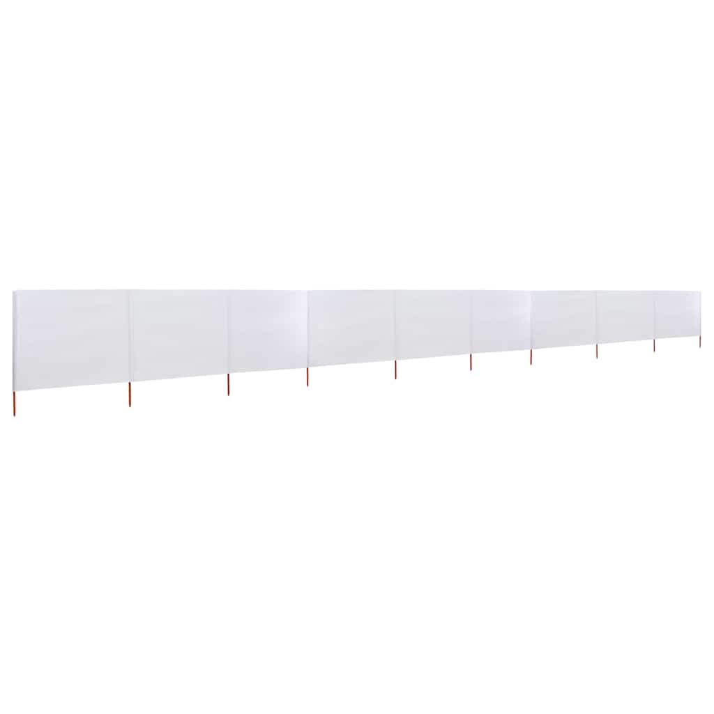 Paravento a 9 Pannelli in Tessuto 1200x120 cm Bianco Sabbia