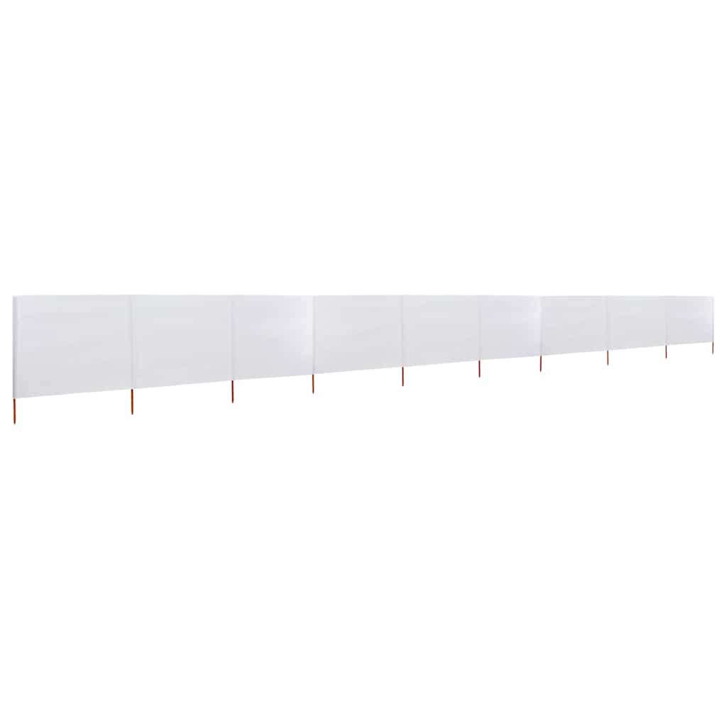 Paravento a 9 Pannelli in Tessuto 1200x160 cm Bianco Sabbia