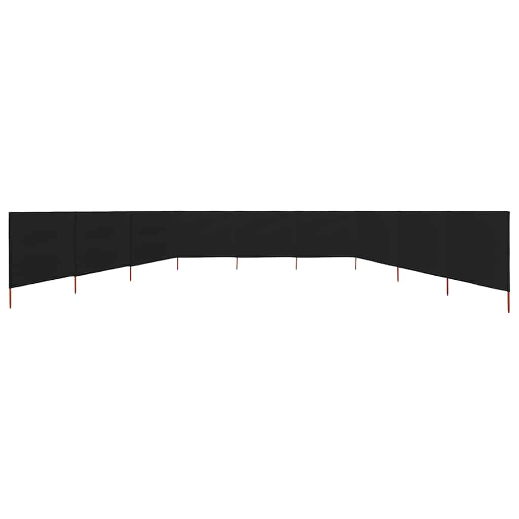 Paravento a 9 Pannelli in Tessuto 1200x160 cm Nero