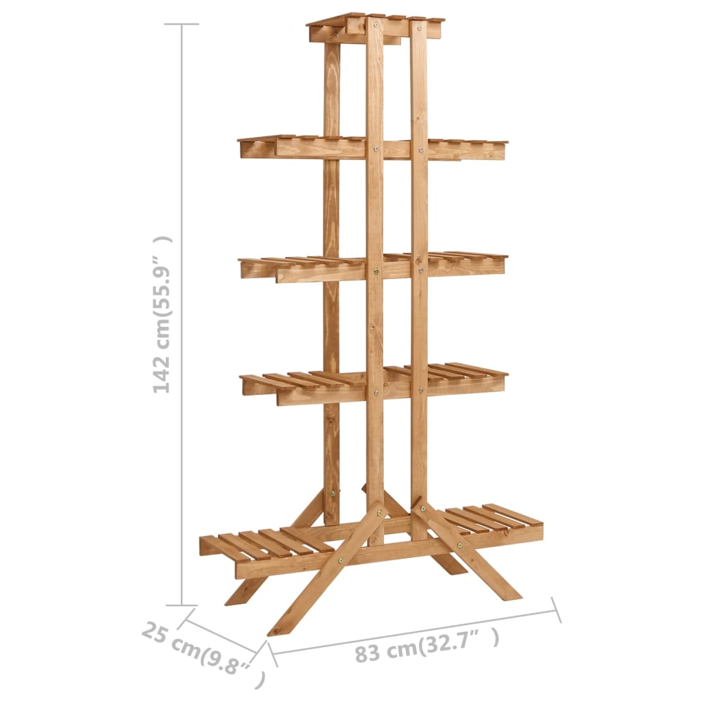 Piedistallo per Piante 83x25x142 cm in Legno di Abete