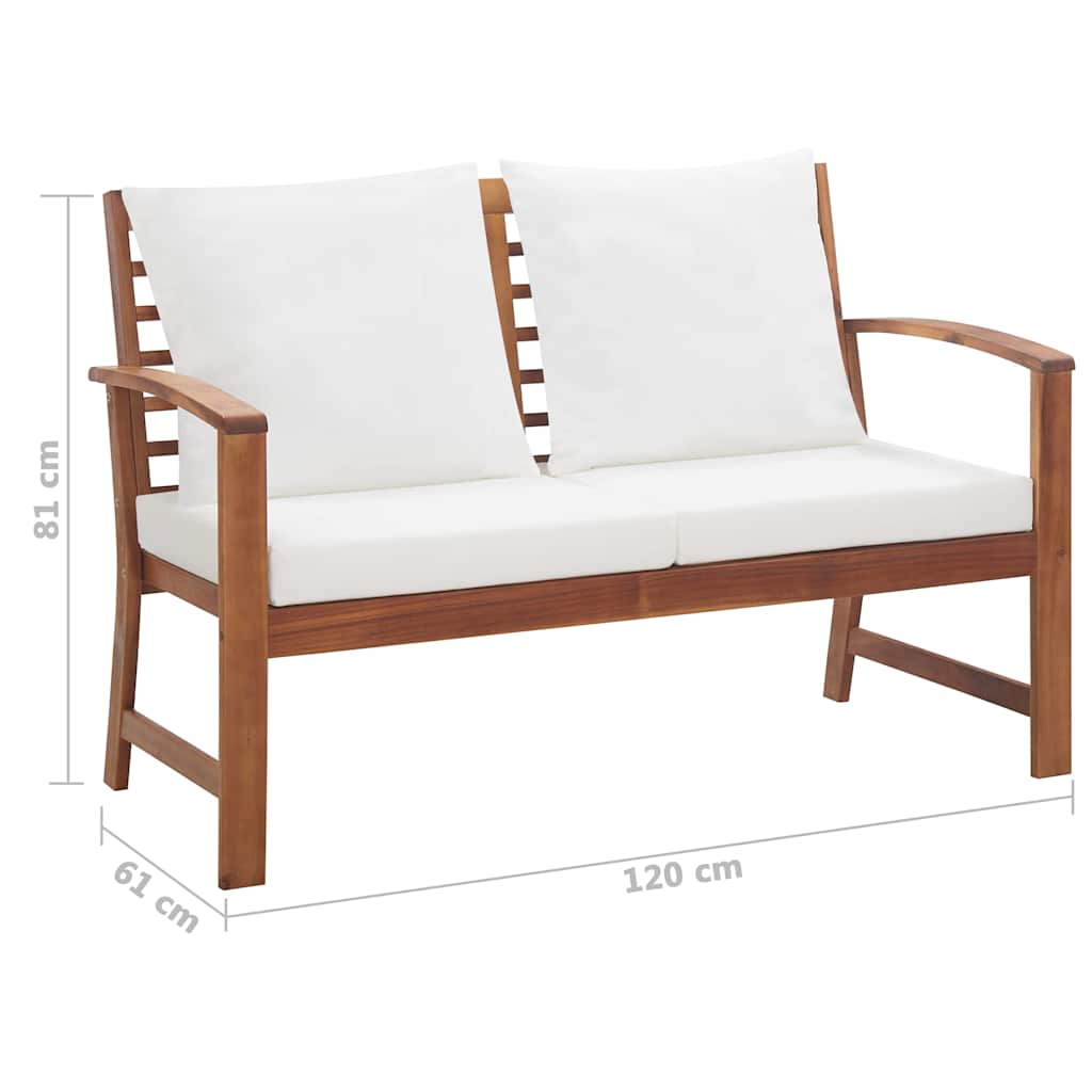 Set Divani da Giardino 4 pz con Cuscini in Massello di Acacia