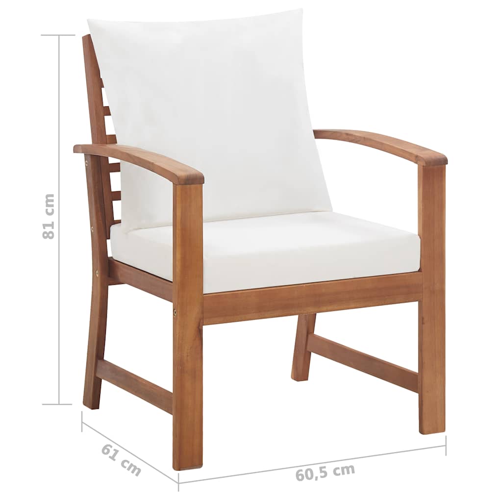 Set Divani da Giardino 4 pz con Cuscini in Massello di Acacia