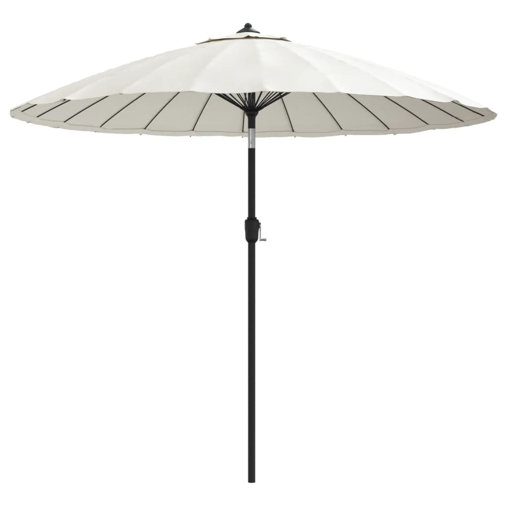Ombrellone da Esterni Palo in Alluminio 250 cm Bianco Sabbia