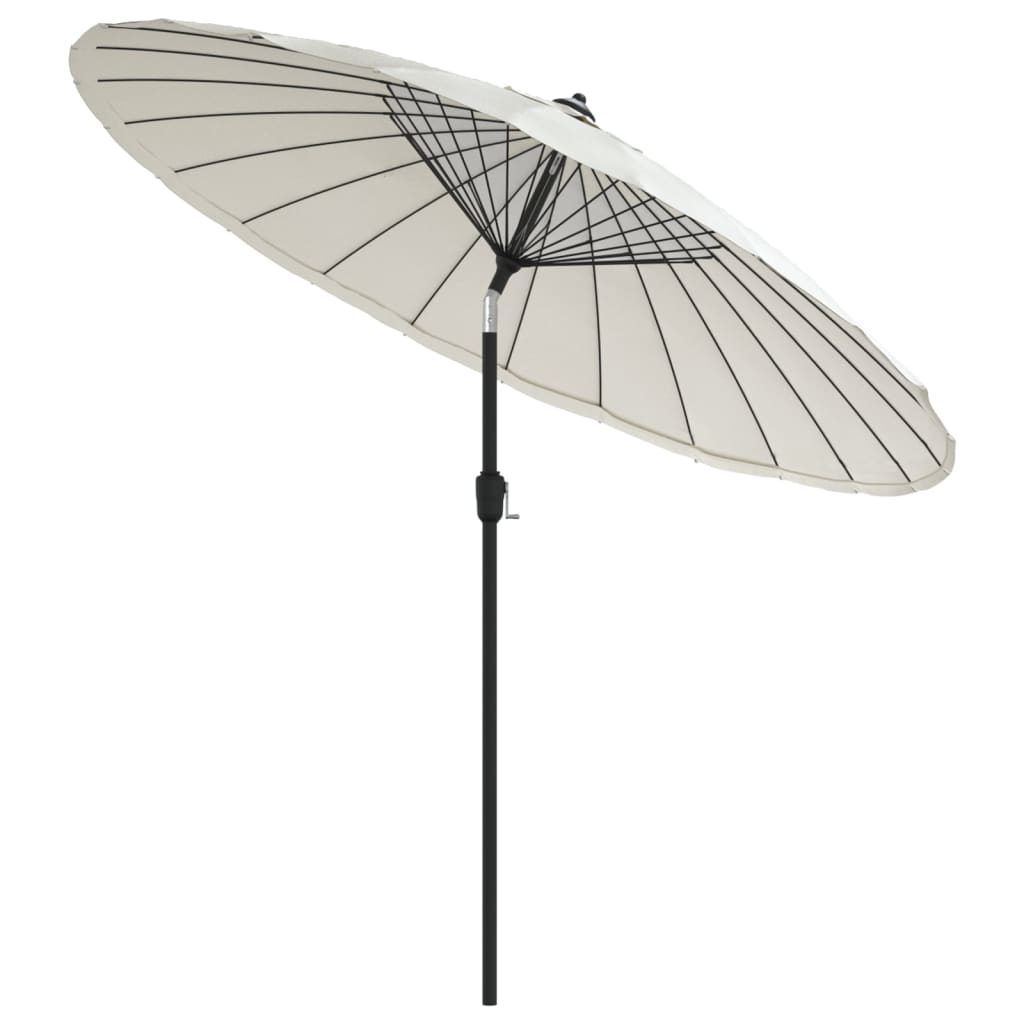 Ombrellone da Esterni Palo in Alluminio 250 cm Bianco Sabbia