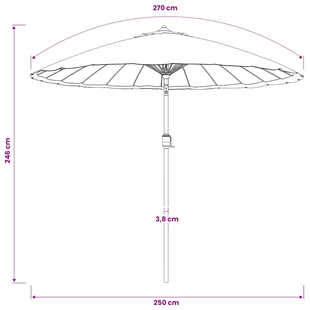 Ombrellone da Esterni con Palo in Alluminio 250 cm Grigio Talpa