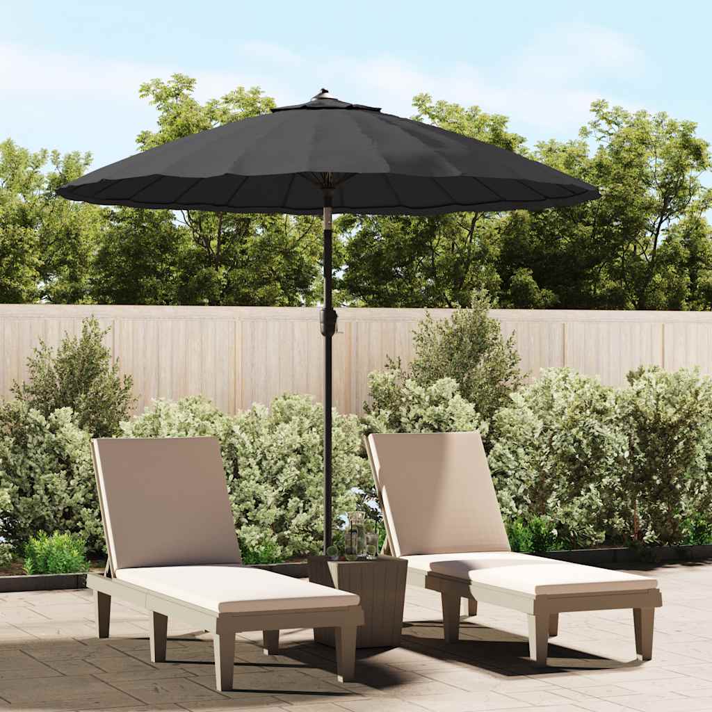 Ombrellone da Giardino con Palo in Alluminio 250 cm Nero