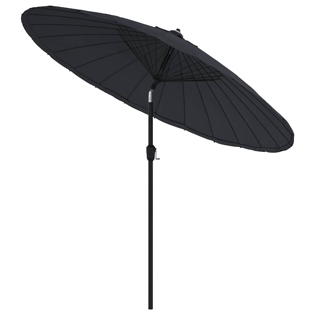 Ombrellone da Giardino con Palo in Alluminio 250 cm Nero