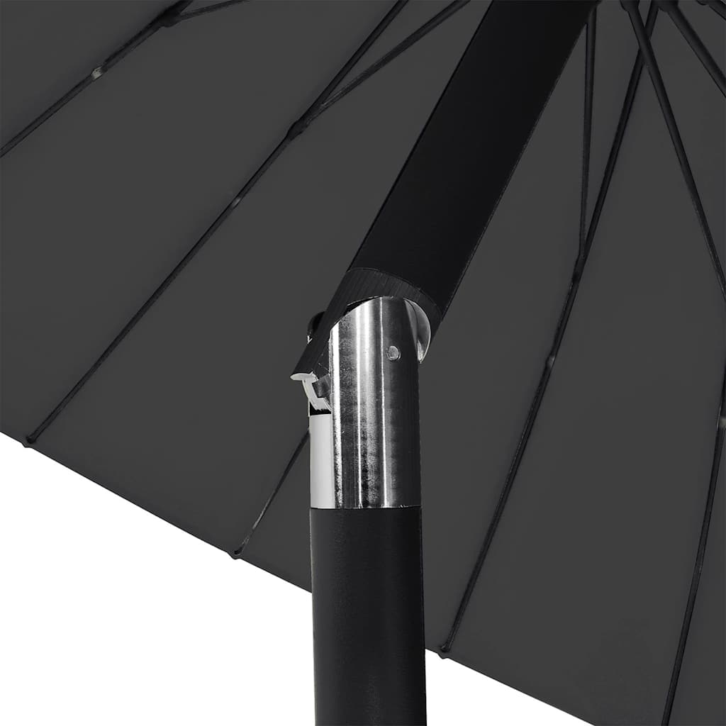 Ombrellone da Giardino con Palo in Alluminio 250 cm Nero