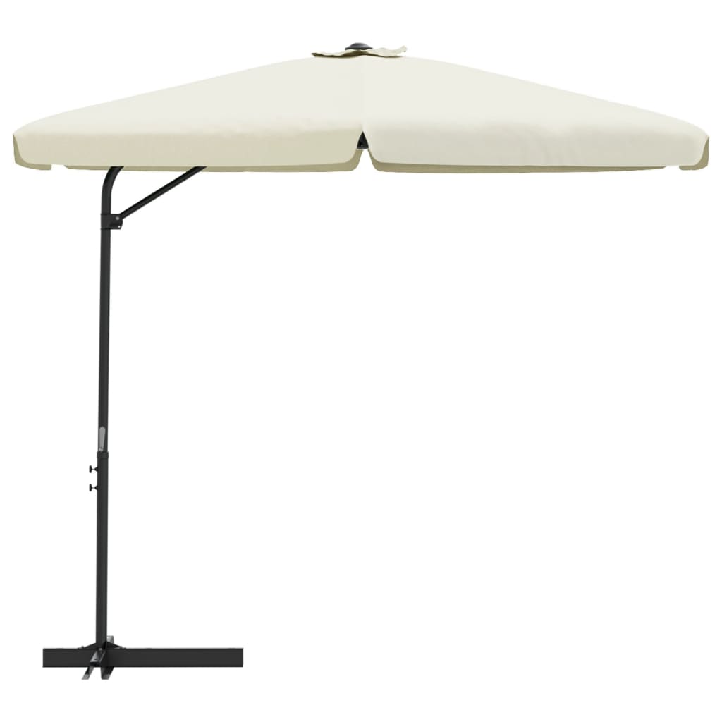 Ombrellone da Giardino con Palo in Acciaio 300 cm Bianco Sabbia