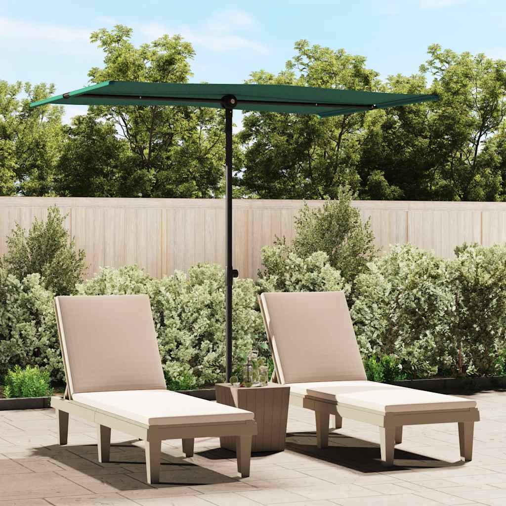 Ombrellone da Giardino con Palo in Alluminio 2x1,5 m Verde