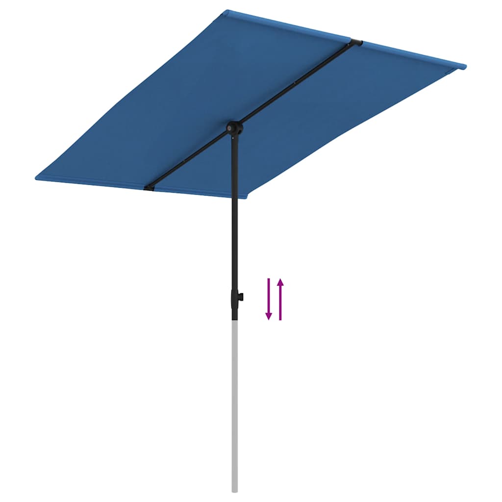Ombrellone da Giardino con Palo in Alluminio 2x1,5 m Azzurro