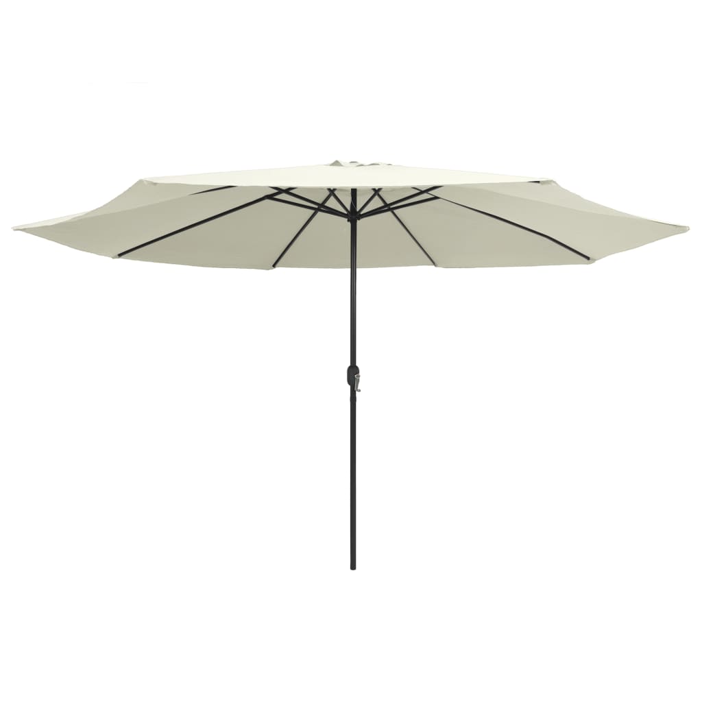 Ombrellone da Giardino con Palo in Metallo 390 cm Bianco Sabbia