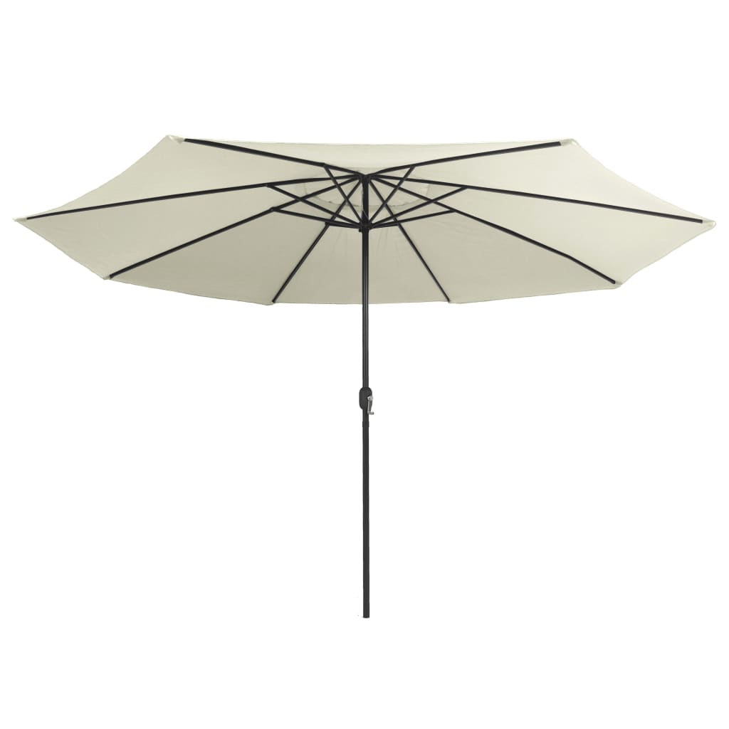 Ombrellone da Giardino con Palo in Metallo 390 cm Bianco Sabbia