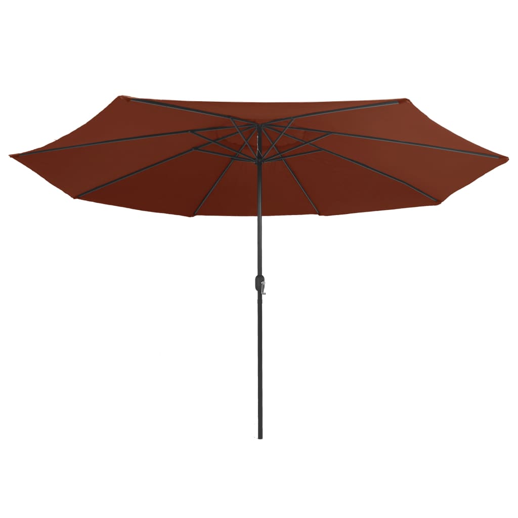 Ombrellone da Giardino con Palo in Metallo 390 cm Terracotta
