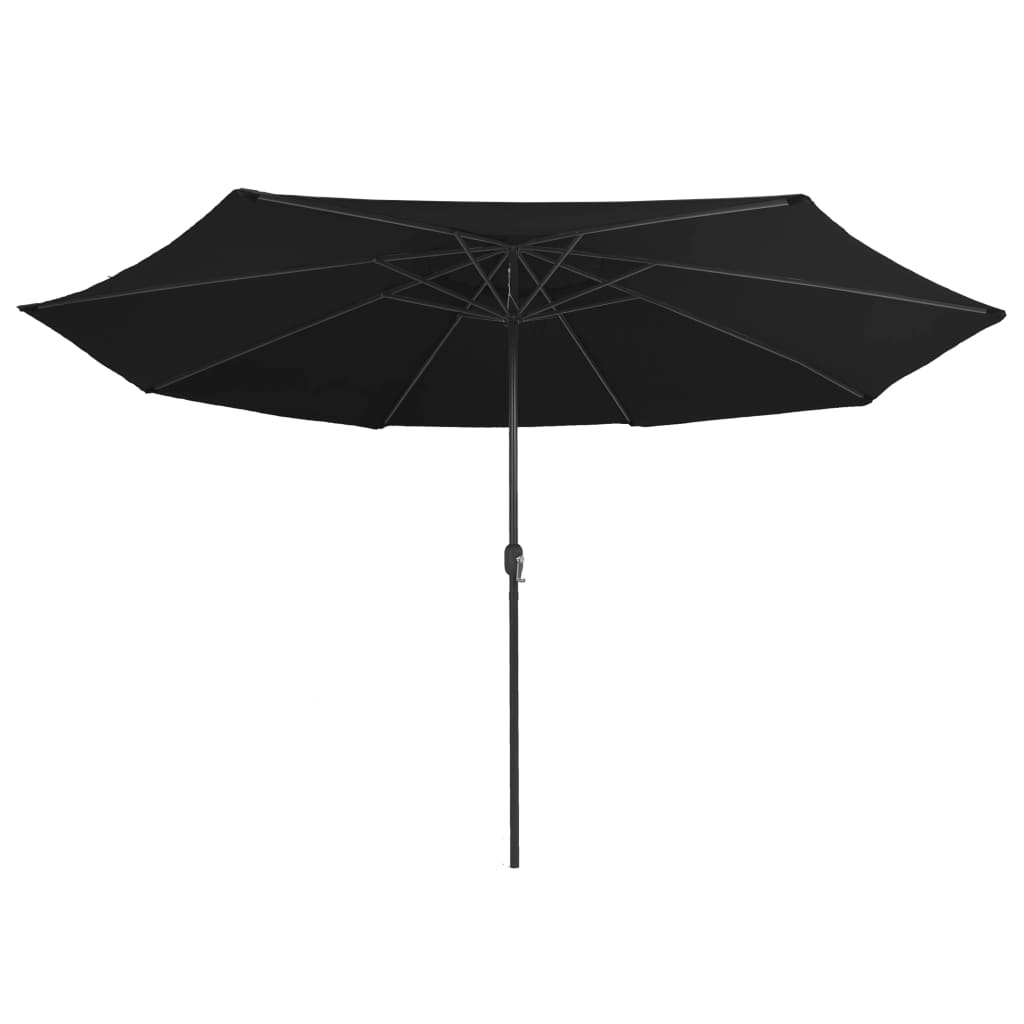 Ombrellone da Giardino con Palo in Metallo 390 cm Nero