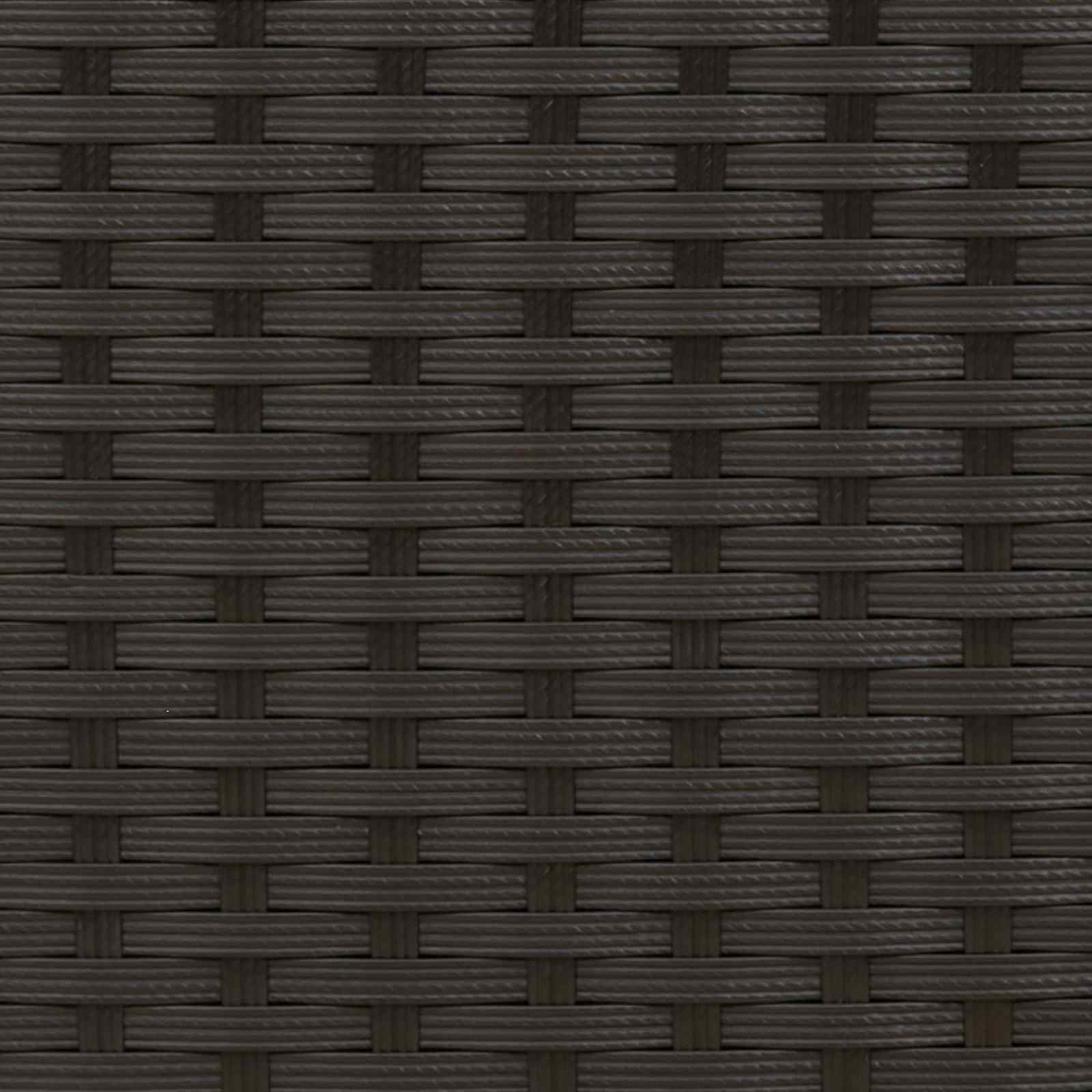Lettino da Giardino con Ombrellone in Polyrattan Nero