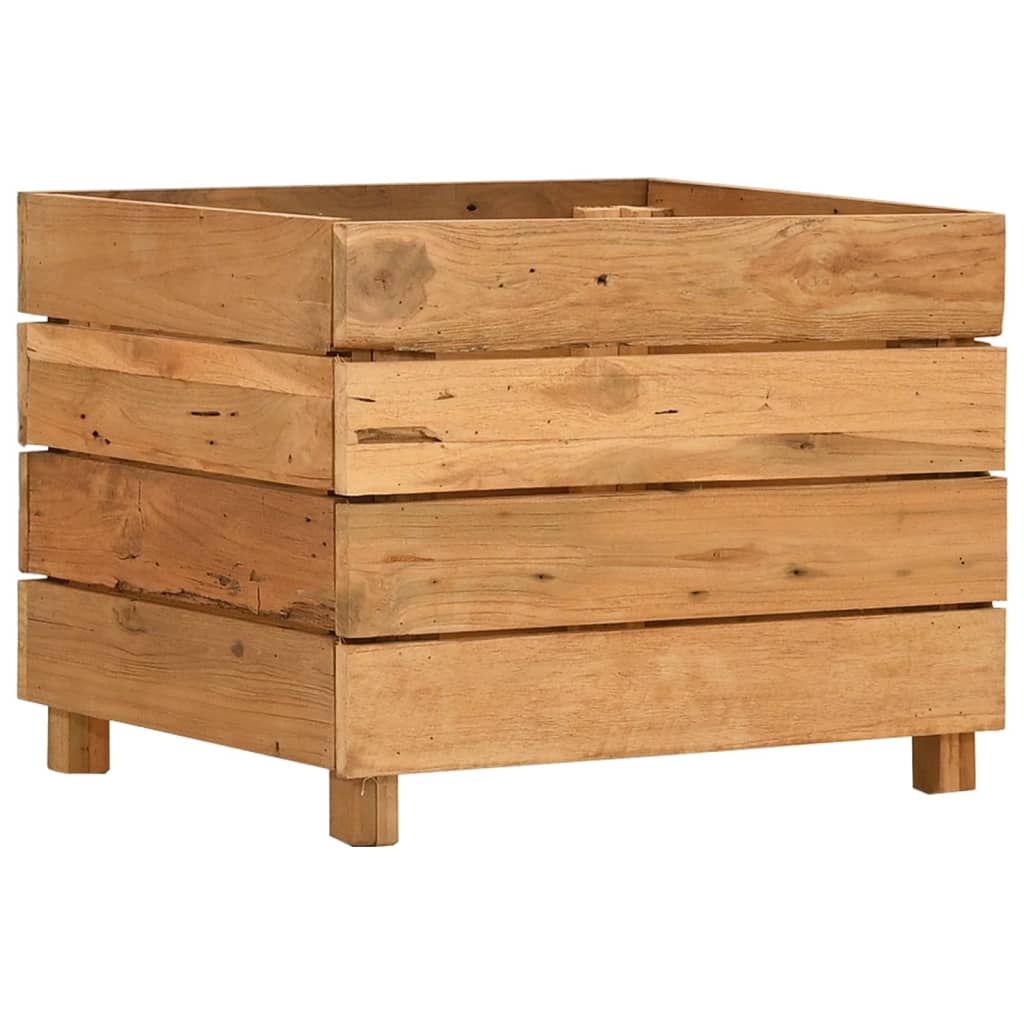 Letto Rialzato 50x40x38 cm Legno di Teak di Recupero e Acciaio