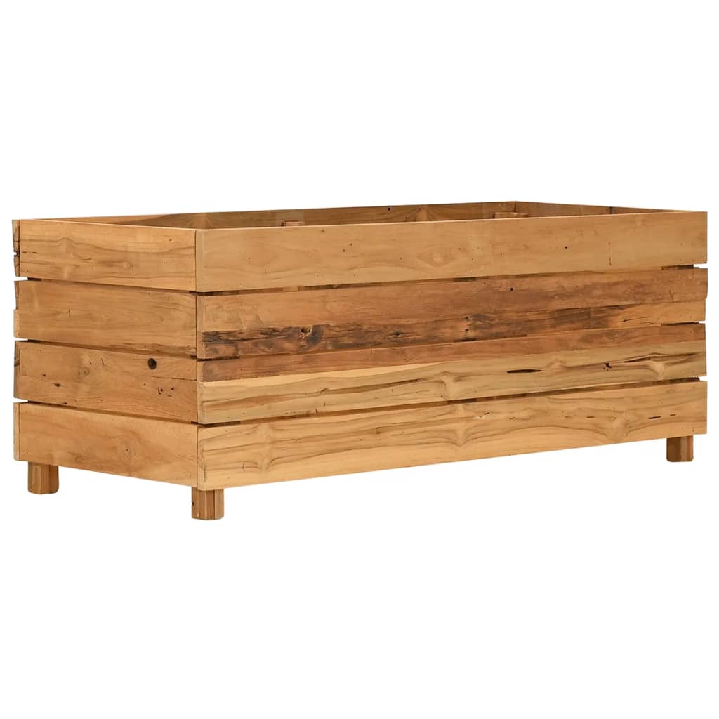 Letto Rialzato 100x40x38 cm Legno di Teak di Recupero e Acciaio