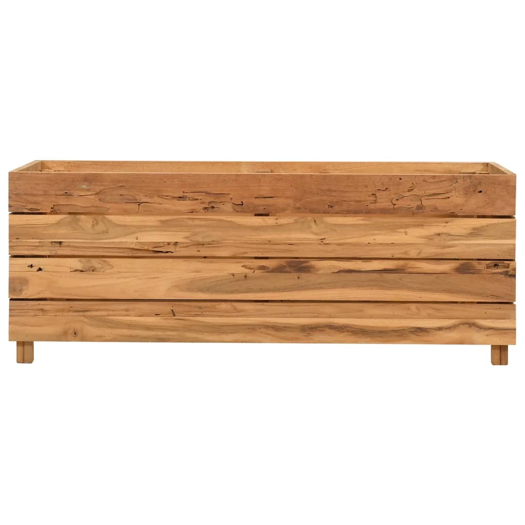 Letto Rialzato 100x40x38 cm Legno di Teak di Recupero e Acciaio