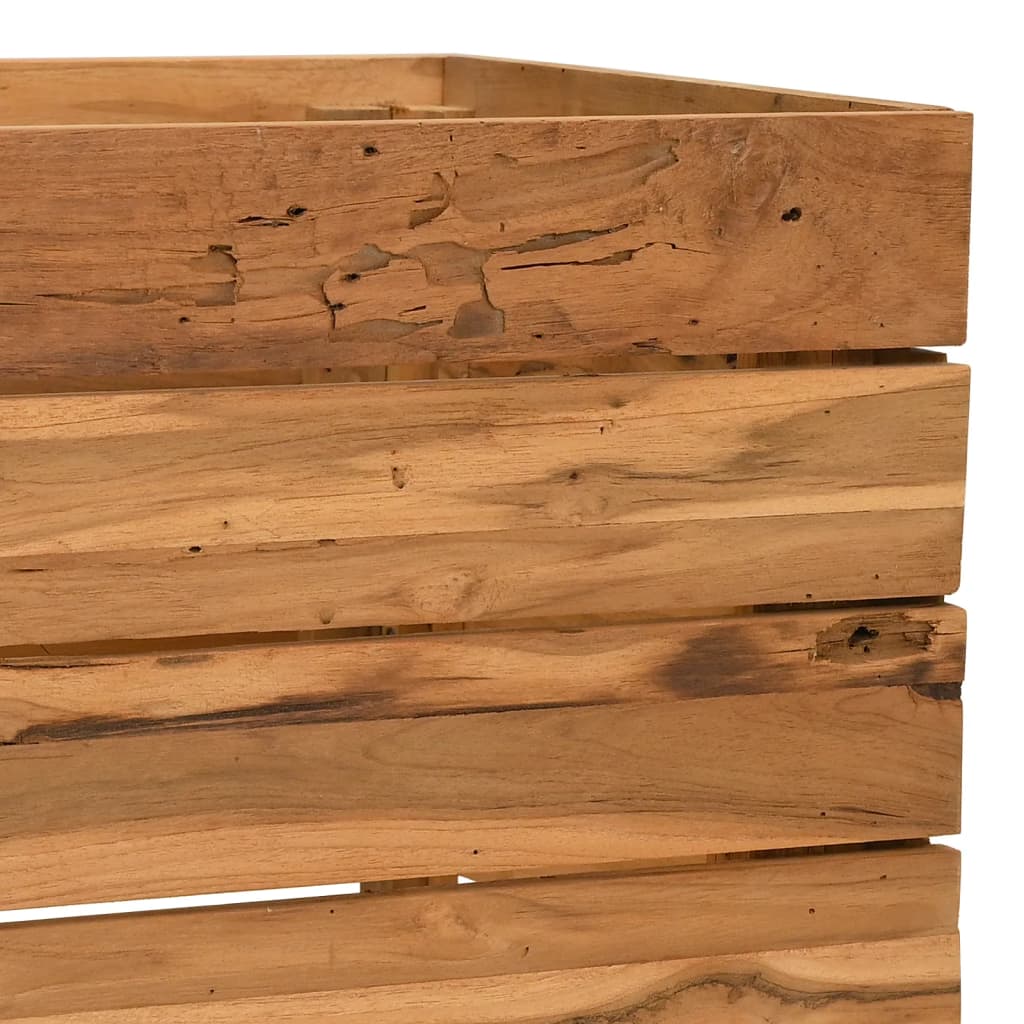 Letto Rialzato 100x40x38 cm Legno di Teak di Recupero e Acciaio