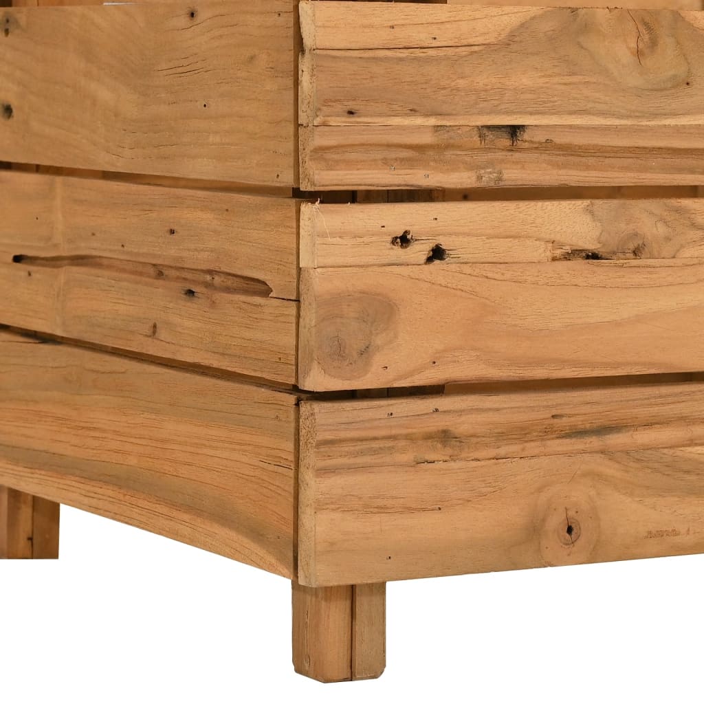 Letto Rialzato 100x40x38 cm Legno di Teak di Recupero e Acciaio