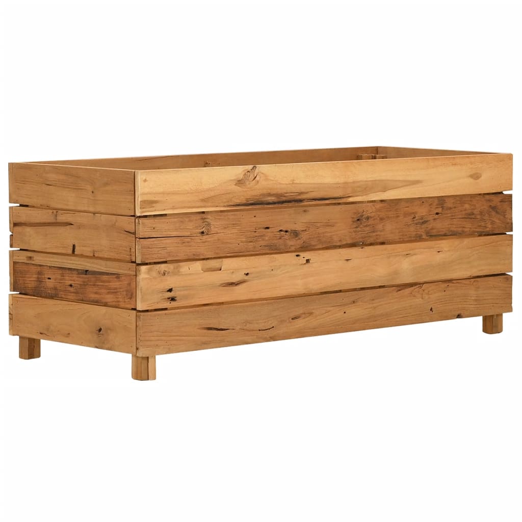 Letto Rialzato 100x40x38 cm Legno di Teak di Recupero e Acciaio