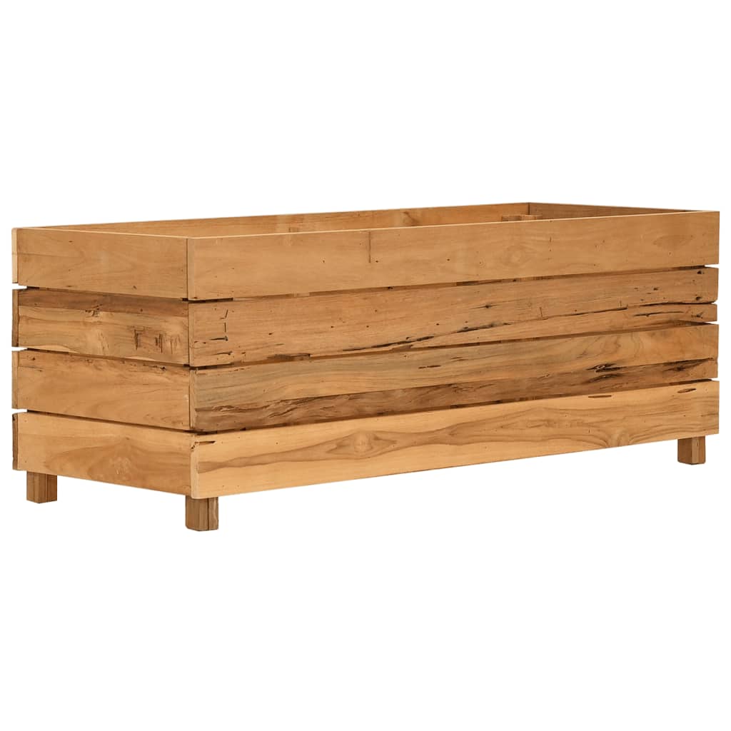 Letto Rialzato 100x40x38 cm Legno di Teak di Recupero e Acciaio