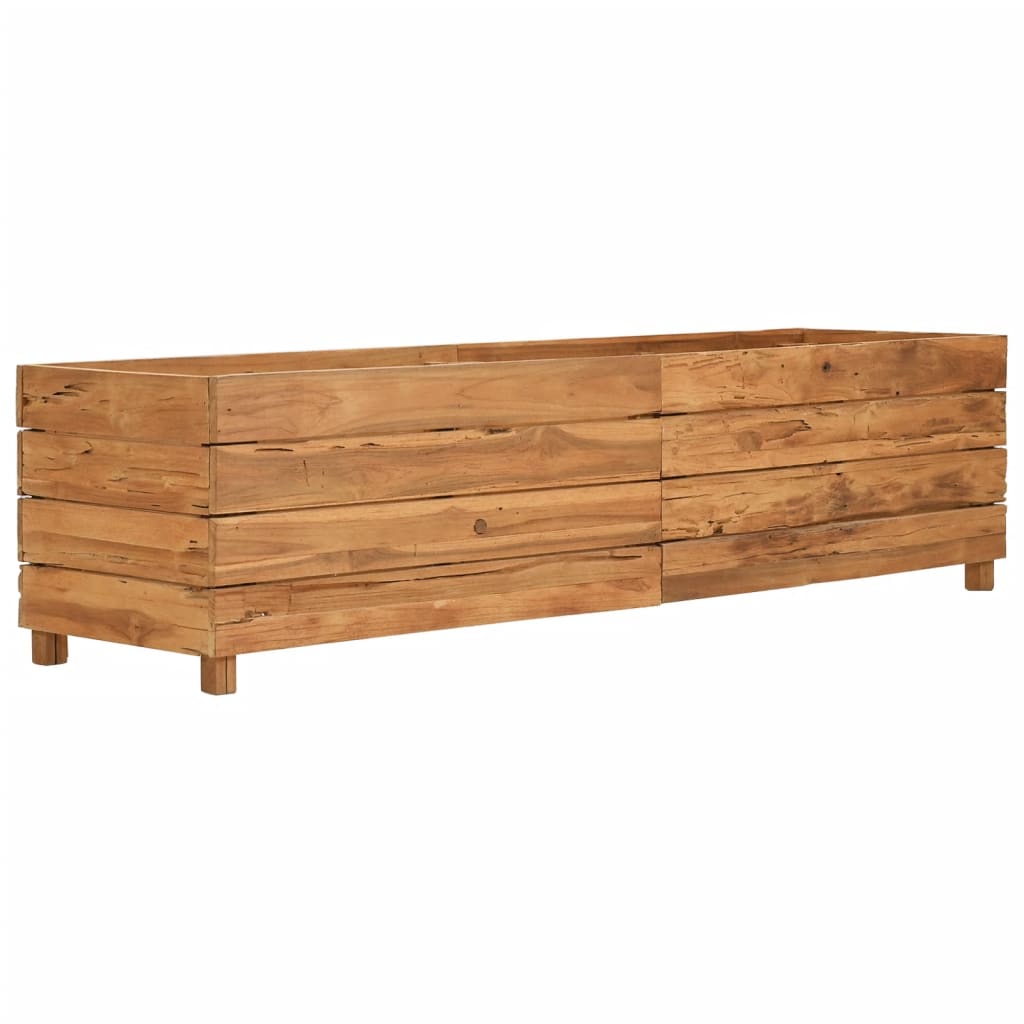 Letto Rialzato 150x40x38 cm Legno di Teak di Recupero e Acciaio