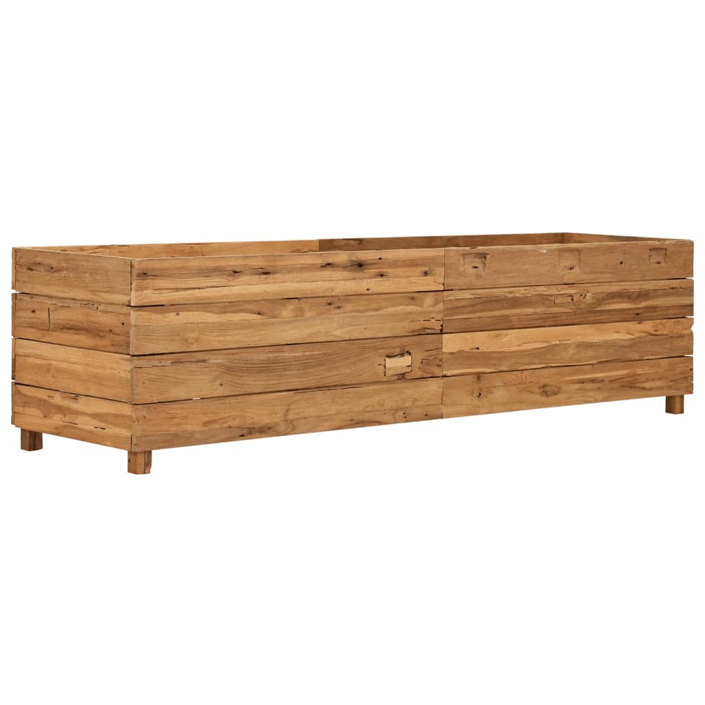 Letto Rialzato 150x40x38 cm Legno di Teak di Recupero e Acciaio