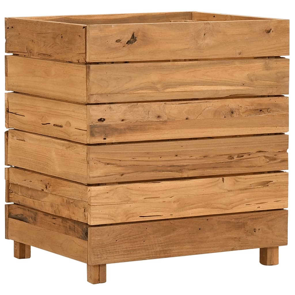 Letto Rialzato 50x40x55 cm Legno di Teak di Recupero e Acciaio