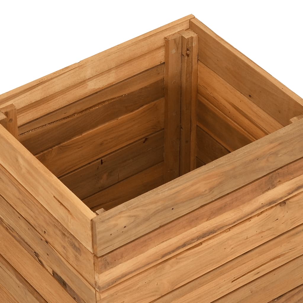 Letto Rialzato 50x40x55 cm Legno di Teak di Recupero e Acciaio