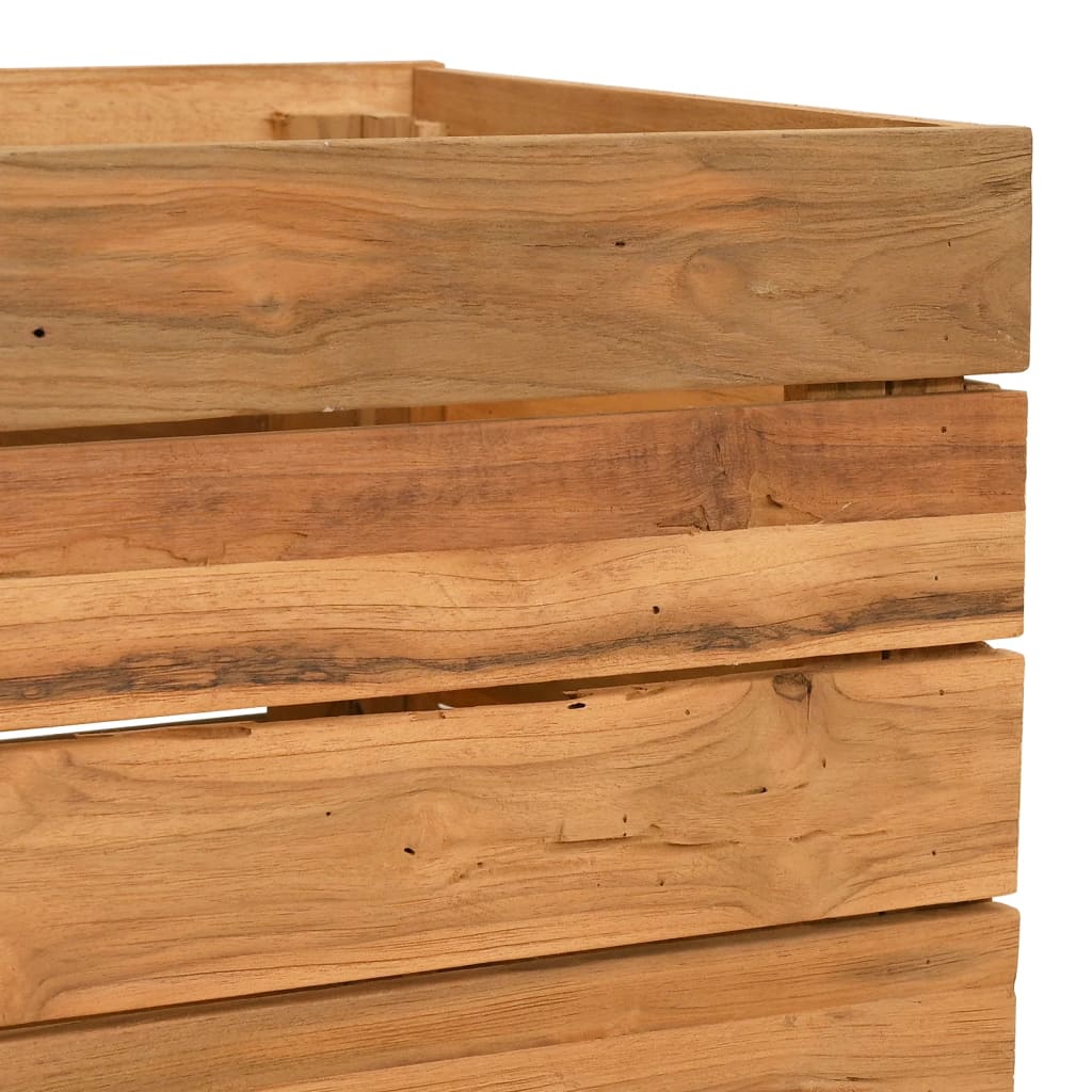 Letto Rialzato 50x40x55 cm Legno di Teak di Recupero e Acciaio
