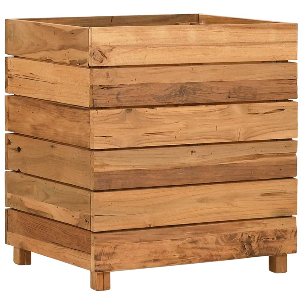 Letto Rialzato 50x40x55 cm Legno di Teak di Recupero e Acciaio