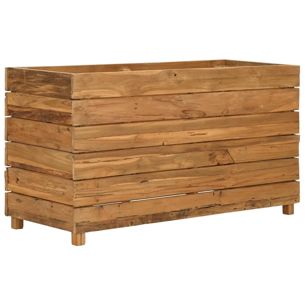 Letto Rialzato 100x40x55 cm Legno di Teak di Recupero e Acciaio