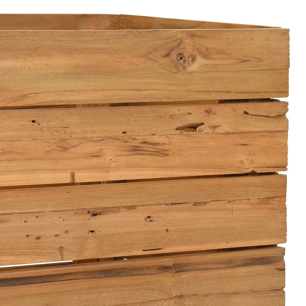 Letto Rialzato 100x40x55 cm Legno di Teak di Recupero e Acciaio